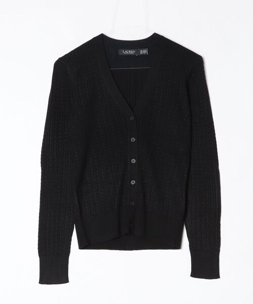LAUREN RALPH LAUREN(ローレン ラルフ ローレン)の「ミニケーブル Vネック カーディガン(カーディガン/ボレロ・レディース・ブラック系1・S/M/L/XS)」の6枚目の写真