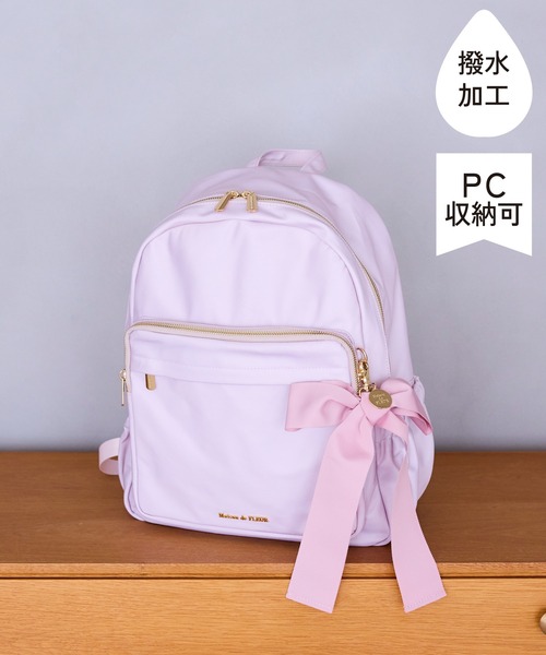 Maison de FLEUR（メゾンドフルール）の「撥水加工キャリーオンリュック（バックパック/リュック・レディース・ブラック/ピンク系その他・FREE）」の2枚目の写真