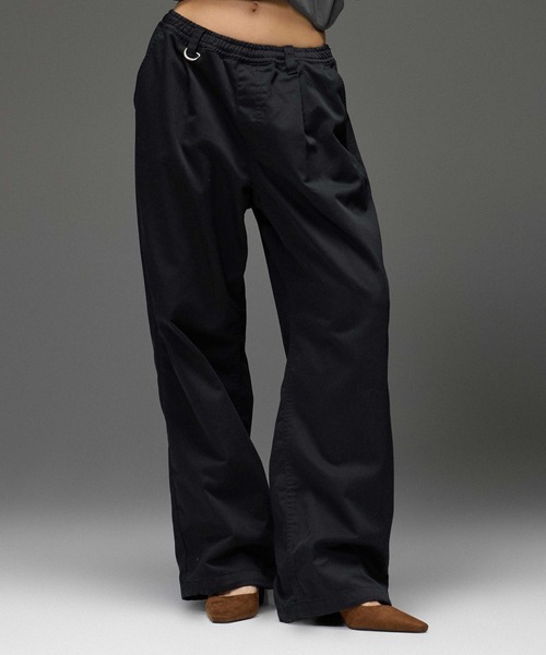 X-girl(エックスガール)の「LOOSE FIT EASY PANTS(チノパンツ・レディース・ベージュ/ブラック/マルチ・S/M)」の2枚目の写真