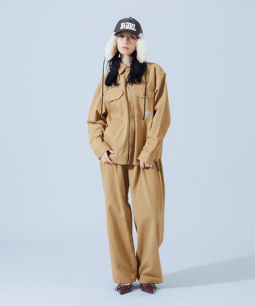 X-girl(エックスガール)の「LOOSE FIT EASY PANTS(チノパンツ・レディース・ベージュ/ブラック/マルチ・S/M)」の4枚目の写真