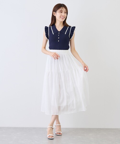 Jayro（ジャイロ）の「ナチュラル刺繍レーススカート（スカート・レディース・オフホワイト/ホワイト系その他/ブラック・M）」の15枚目の写真
