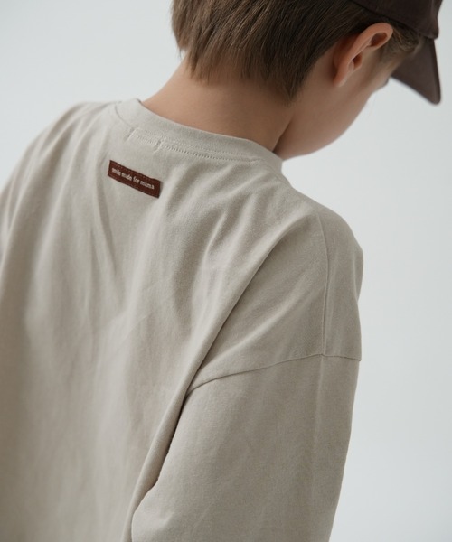 pairmanon(ペアマノン)の「【綿100%】ユニセックス デイリーロゴプリントロンT(Tシャツ/カットソー・キッズ・オフホワイト/イエロー/ピンク系その他/ブラウン/グリーン/ブルー/グレイッシュベージュ/チャコールグレー・100/90/150/130/140/120/110)」の18枚目の写真