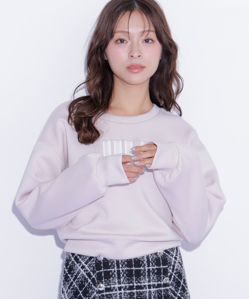 JILL by JILL STUART(ジルバイジルスチュアート)の「フェイクファーロゴスウェット(スウェット・レディース・グレー/ネイビー/ピンク・FREE)」の9枚目の写真