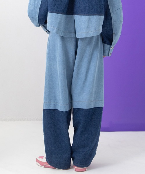 AULA AILA(アウラアイラ)の「【セットアップ着用可能】ミリタリービジューパンツ(デニムパンツ・レディース・ブラック/ブルー/アイボリー・1/0)」の5枚目の写真