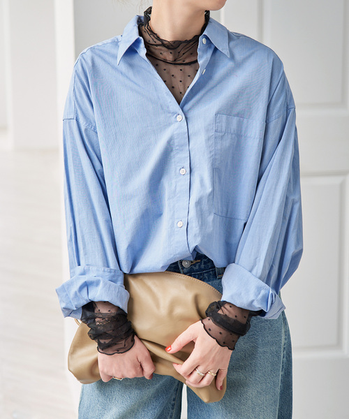 Spick & Span（スピックアンドスパン）の「ドットチュールプルオーバー（Tシャツ/カットソー・レディース・ホワイト系その他/ブラック・FREE）」の4枚目の写真