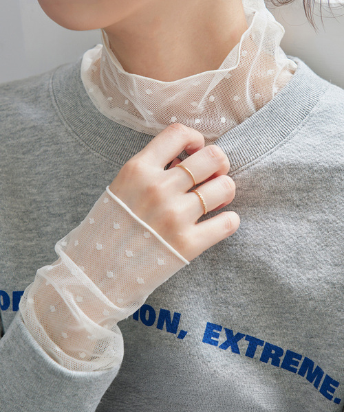 Spick & Span（スピックアンドスパン）の「ドットチュールプルオーバー（Tシャツ/カットソー・レディース・ホワイト系その他/ブラック・FREE）」の8枚目の写真