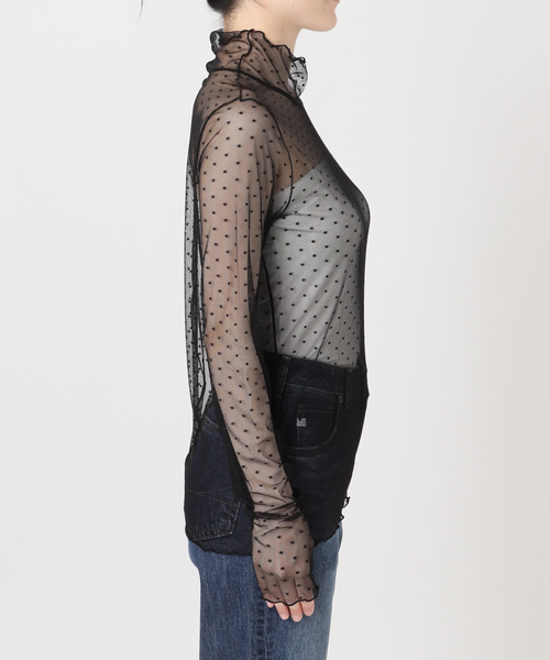 Spick & Span（スピックアンドスパン）の「ドットチュールプルオーバー（Tシャツ/カットソー・レディース・ホワイト系その他/ブラック・FREE）」の12枚目の写真