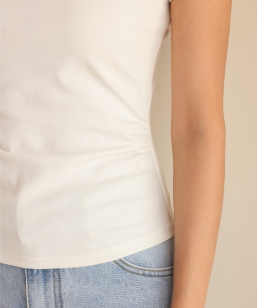 BIRTHDAY BASH(バースデイバッシュ)の「SOPHIA ONE SHOULDER FRILL TOPS(ソフィア ワンショルダーフリルトップス)(Tシャツ/カットソー・レディース・ピンク/ブラック/ホワイト・FREE)」の13枚目の写真