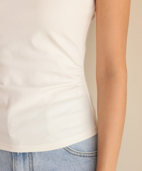 BIRTHDAY BASH(バースデイバッシュ)の「SOPHIA ONE SHOULDER FRILL TOPS(ソフィア ワンショルダーフリルトップス)(Tシャツ/カットソー・レディース・ピンク/ブラック/ホワイト・FREE)」の14枚目の写真