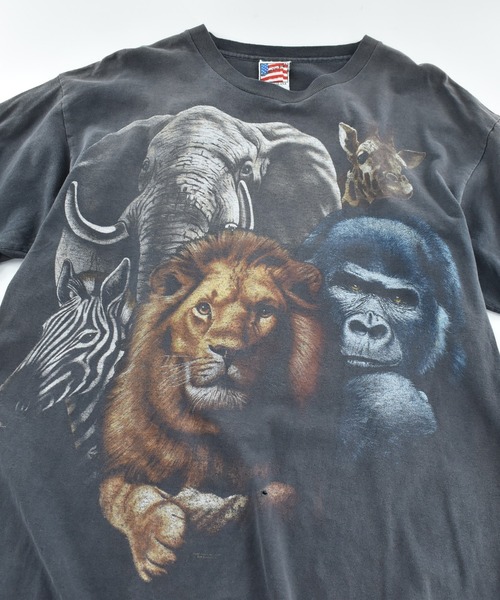 LABORATORY R(ラボラトリーアール)の「【USED】90’s “Animals” アニマル Tシャツ(Tシャツ/カットソー・メンズ・ブラック・X-LARGE)」の2枚目の写真