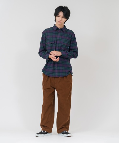 GERRY（ジェリー）の「【GERRY/ジェリー】【リアルウールシャツのような高級感】アムンゼンネルチェックシャツ 吸湿発熱 リサイクルコットン ライトアウター カジュアル ユニセックス（シャツ/ブラウス・メンズ・グリーン/ネイビー/ブラウン/グレー・MEDIUM/LARGE/X-LARGE）」の19枚目の写真