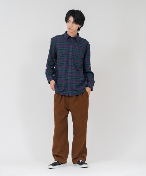 GERRY（ジェリー）の「【GERRY/ジェリー】【リアルウールシャツのような高級感】アムンゼンネルチェックシャツ 吸湿発熱 リサイクルコットン ライトアウター カジュアル ユニセックス（シャツ/ブラウス・メンズ・グリーン/ネイビー/ブラウン/グレー・MEDIUM/LARGE/X-LARGE）」の21枚目の写真