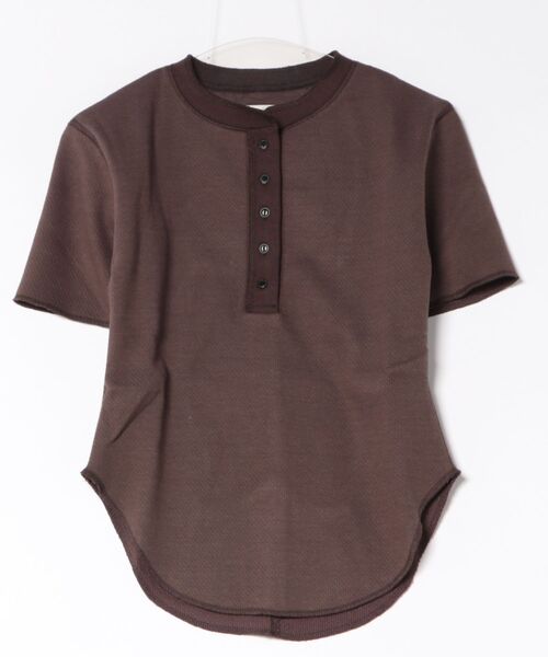 anuke(アンヌーク)の「anuke Halfsleeve Henley Tops(Tシャツ/カットソー・レディース・グレー/ブラウン・FREE)」の14枚目の写真
