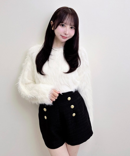 INGNI(イング)の「シャギーショート丈ニット(ニット/セーター・レディース・ブルー/チャコールグレー/ボルドー/アイボリー・M)」の16枚目の写真
