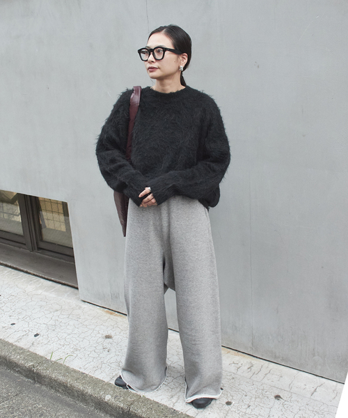 JOURNAL STANDARD(ジャーナルスタンダード)の「《WEB限定追加》シャギークルーネックプルオーバー(ニット/セーター・レディース・チャコールグレー/ブラック・FREE)」の18枚目の写真