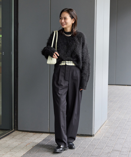JOURNAL STANDARD(ジャーナルスタンダード)の「《WEB限定追加》シャギークルーネックプルオーバー(ニット/セーター・レディース・チャコールグレー/ブラック・FREE)」の19枚目の写真