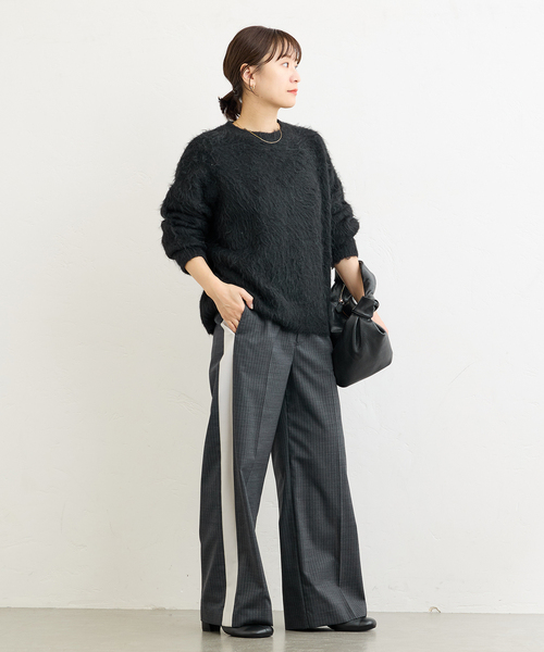 JOURNAL STANDARD(ジャーナルスタンダード)の「《WEB限定追加》シャギークルーネックプルオーバー(ニット/セーター・レディース・チャコールグレー/ブラック・FREE)」の20枚目の写真