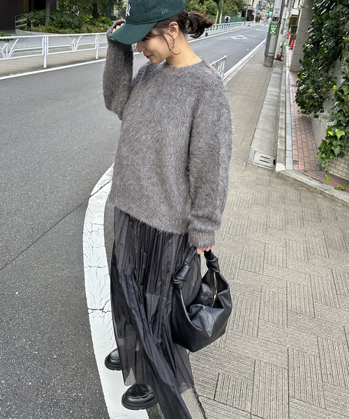 JOURNAL STANDARD(ジャーナルスタンダード)の「《WEB限定追加》シャギークルーネックプルオーバー(ニット/セーター・レディース・チャコールグレー/ブラック・FREE)」の22枚目の写真