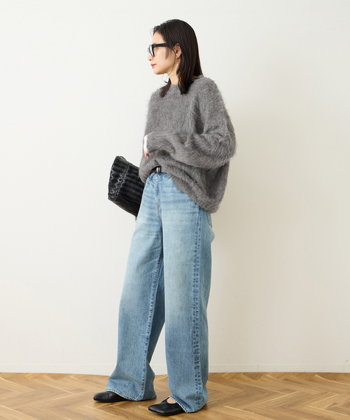 JOURNAL STANDARD(ジャーナルスタンダード)の「《WEB限定追加》シャギークルーネックプルオーバー(ニット/セーター・レディース・チャコールグレー/ブラック・FREE)」の4枚目の写真