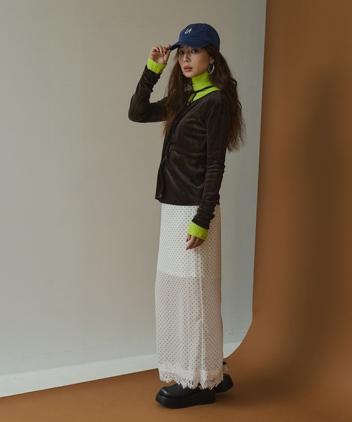 bohmal(ボマール)の「2wayシアーベロアツイストデザイントップス(Tシャツ/カットソー・レディース・ライム/ピンク/ブラウン・FREE)」の4枚目の写真