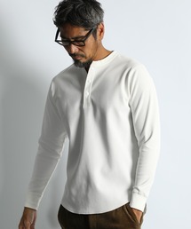 「AIR FLEX」MINI WAFFLE HENLEY L/SL TEE:機能素材 「エアフレックス」ミニワッフル ヘンリーネック ロングスリーブ Tシャツ