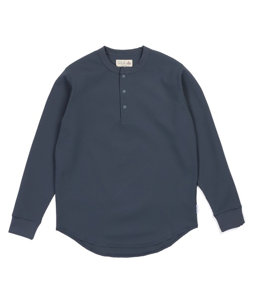 The DUFFER of ST.GEORGE（ザダファーオブセントジョージ）の「「AIR FLEX」MINI WAFFLE HENLEY L/SL TEE：機能素材 「エアフレックス」ミニワッフル ヘンリーネック ロングスリーブ Tシャツ（Tシャツ/カットソー・メンズ・ホワイト/ブラック/ブルーグレー・MEDIUM/SMALL/X-LARGE/LARGE）」の14枚目の写真