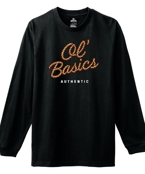 Ol' Basics（オールベーシックス）の「Ol' Basics（オール・ベーシックス） 長袖Tシャツ Ol'Basics ロープ ロゴ プリント 袖リブ ロンT ロングTシャツ トップス カットソー メンズ ユニセックス（Tシャツ/カットソー・メンズ・ヘザーグレー/ホワイト/ブラック・M/L/XL）」の3枚目の写真