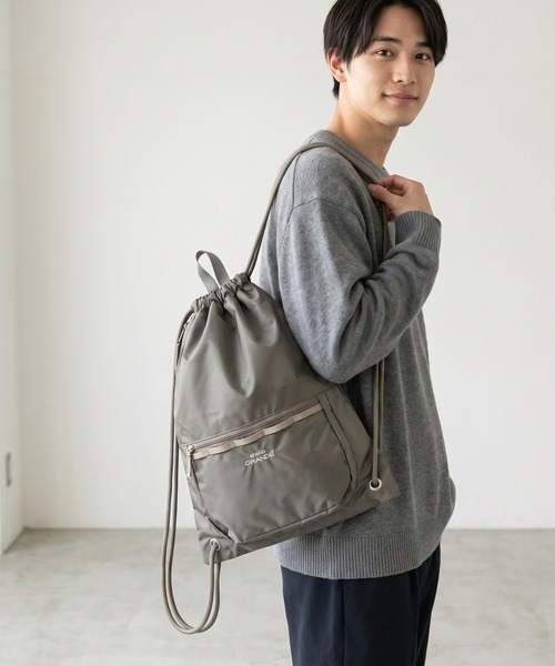 anello GRANDE(アネログランデ)の「AnelloGRANDE DC2ナップサック(バックパック/リュック・レディース・ネイビー/ライトグレー/ブラック・FREE)」の2枚目の写真