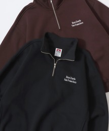 BEN DAVIS/ベンデイビス BD SWEAT HALF ZIP/オーバーサイズ 裏起毛 ロゴ ワンポイント刺繍 ハーフジップ スウェット トレーナー/レディース メンズ
