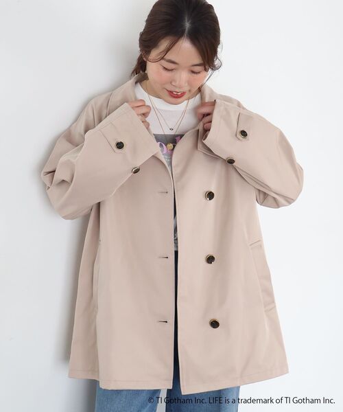 le.coeur blanc(ルクールブラン)の「【撥水】ツイルストレッチステンカラーコート(ステンカラーコート・レディース・ブラウン/サンドベージュ・38)」の14枚目の写真