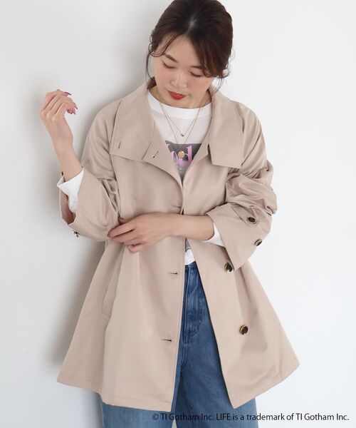 le.coeur blanc(ルクールブラン)の「【撥水】ツイルストレッチステンカラーコート(ステンカラーコート・レディース・ブラウン/サンドベージュ・38)」の15枚目の写真