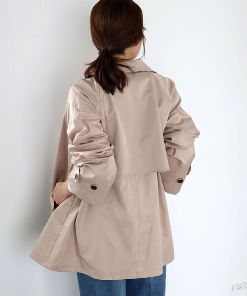 le.coeur blanc(ルクールブラン)の「【撥水】ツイルストレッチステンカラーコート(ステンカラーコート・レディース・ブラウン/サンドベージュ・38)」の18枚目の写真