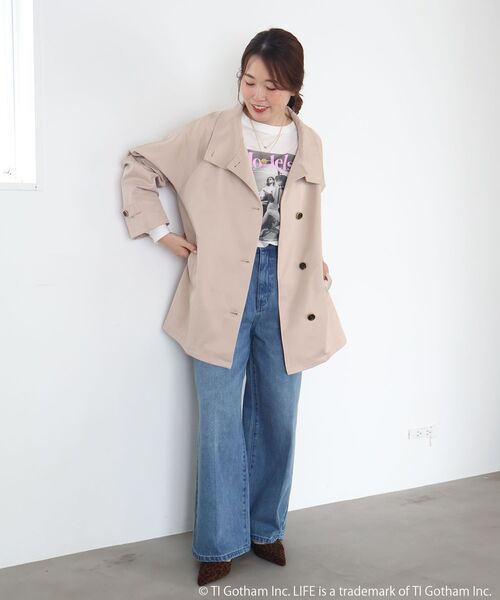 le.coeur blanc(ルクールブラン)の「【撥水】ツイルストレッチステンカラーコート(ステンカラーコート・レディース・ブラウン/サンドベージュ・38)」の19枚目の写真
