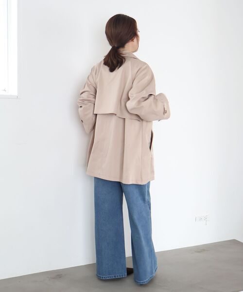 le.coeur blanc(ルクールブラン)の「【撥水】ツイルストレッチステンカラーコート(ステンカラーコート・レディース・ブラウン/サンドベージュ・38)」の5枚目の写真