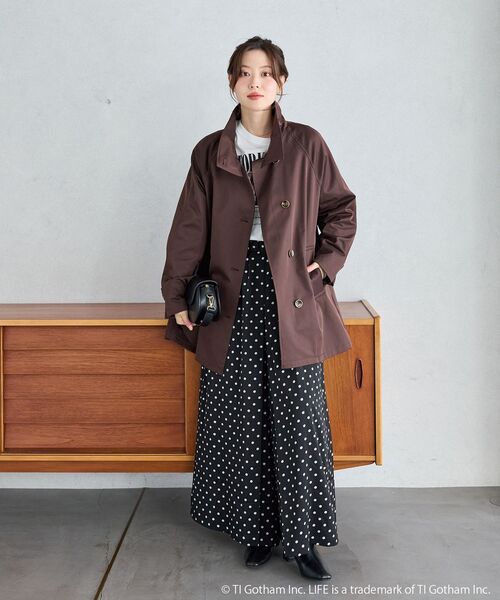 le.coeur blanc(ルクールブラン)の「【撥水】ツイルストレッチステンカラーコート(ステンカラーコート・レディース・ブラウン/サンドベージュ・38)」の21枚目の写真