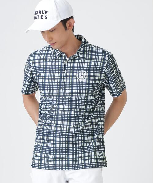 PEARLY GATES(パーリーゲイツ)の「【PEARLY GATES】メッシュジャガード半袖ポロシャツ <チェック柄> (MENS)(ポロシャツ・メンズ・ホワイト系その他・MEDIUM/X-LARGE/LARGE/XX-LARGE)」の3枚目の写真