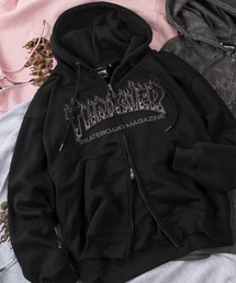 【70】【THRASHER/スラッシャー】 柄アソート ダブルジップ パーカー/フーディー/オーバーサイズ/ライトアウター/ヒョウ柄/レオパード/リアルツリー/カモフラ/Y2K/裏起毛/ダブルZIP/ショート丈あり/ユニセックス/レディース/メンズ