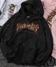 【70】【THRASHER/スラッシャー】 柄アソート ダブルジップ パーカー/フーディー/オーバーサイズ/ライトアウター/ヒョウ柄/レオパード/リアルツリー/カモフラ/Y2K/裏起毛/ダブルZIP/ショート丈あり/ユニセックス/レディース/メンズ