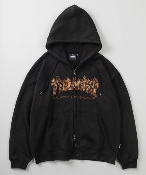 THRASHER(スラッシャー)の「【70】【THRASHER/スラッシャー】 柄アソート ダブルジップ パーカー/フーディー/オーバーサイズ/ライトアウター/ヒョウ柄/レオパード/リアルツリー/カモフラ/Y2K/裏起毛/ダブルZIP/ショート丈あり/ユニセックス/レディース/メンズ(パーカー・メンズ・ピンク/ブラック/グレー/ブラック系/ブラック系1/グリーン系カモフラージュ/グレー系カモフラージュ・M/L/XL/FREE)」の8枚目の写真