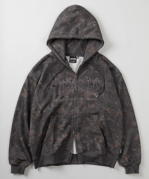 THRASHER(スラッシャー)の「【70】【THRASHER/スラッシャー】 柄アソート ダブルジップ パーカー/フーディー/オーバーサイズ/ライトアウター/ヒョウ柄/レオパード/リアルツリー/カモフラ/Y2K/裏起毛/ダブルZIP/ショート丈あり/ユニセックス/レディース/メンズ(パーカー・メンズ・ピンク/ブラック/グレー/ブラック系/ブラック系1/グリーン系カモフラージュ/グレー系カモフラージュ・M/L/XL/FREE)」の16枚目の写真
