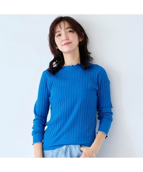 StyleNote(スタイルノート)の「重ね着に便利な綿混リブカットソー(Tシャツ/カットソー・レディース・オフホワイト/ライトグレー/ブラック/コバルトブルー/テラコッタ/モカ・L/S/M)」の6枚目の写真