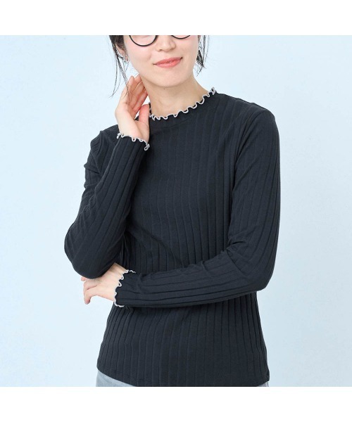 StyleNote(スタイルノート)の「重ね着に便利な綿混リブカットソー(Tシャツ/カットソー・レディース・オフホワイト/ライトグレー/ブラック/コバルトブルー/テラコッタ/モカ・L/S/M)」の18枚目の写真