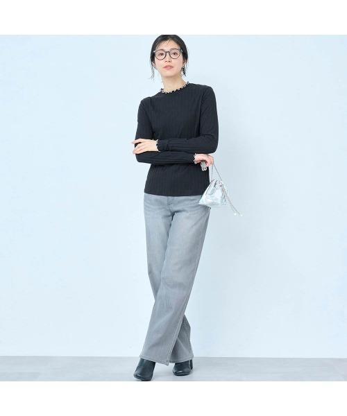StyleNote(スタイルノート)の「重ね着に便利な綿混リブカットソー(Tシャツ/カットソー・レディース・オフホワイト/ライトグレー/ブラック/コバルトブルー/テラコッタ/モカ・L/S/M)」の19枚目の写真