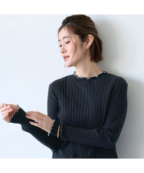 StyleNote(スタイルノート)の「重ね着に便利な綿混リブカットソー(Tシャツ/カットソー・レディース・オフホワイト/ライトグレー/ブラック/コバルトブルー/テラコッタ/モカ・L/S/M)」の22枚目の写真
