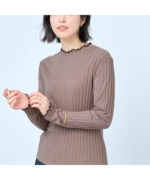 StyleNote(スタイルノート)の「重ね着に便利な綿混リブカットソー(Tシャツ/カットソー・レディース・オフホワイト/ライトグレー/ブラック/コバルトブルー/テラコッタ/モカ・L/S/M)」の14枚目の写真