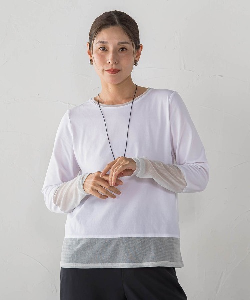 la.f…（ラエフ）の「袖切り替えプルオーバー（Tシャツ/カットソー・レディース・ホワイト/ブラック・9号）」の3枚目の写真