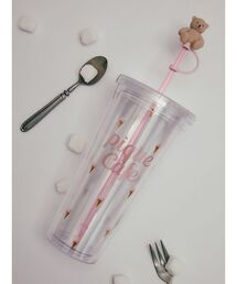 gelato pique（ジェラートピケ）の「【cafe】ストロー付き アイス総柄クリアタンブラー（グラス/マグカップ/タンブラー）」