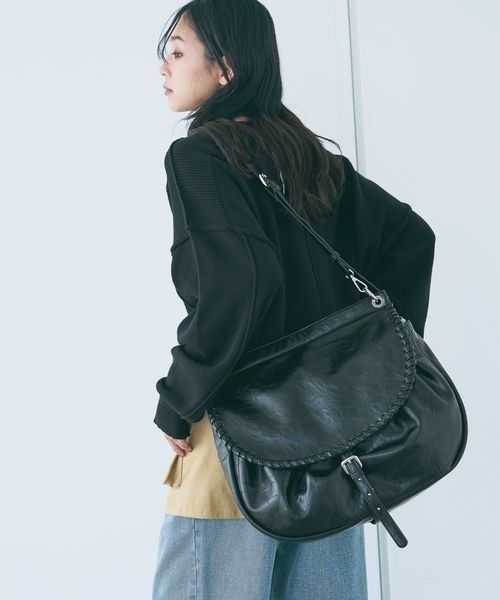 JEANASIS(ジーナシス)の「ヴィンテージソフトフラップBAG/1080971(ショルダーバッグ・レディース・ブラウン/ブラック・FREE)」の1枚目の写真