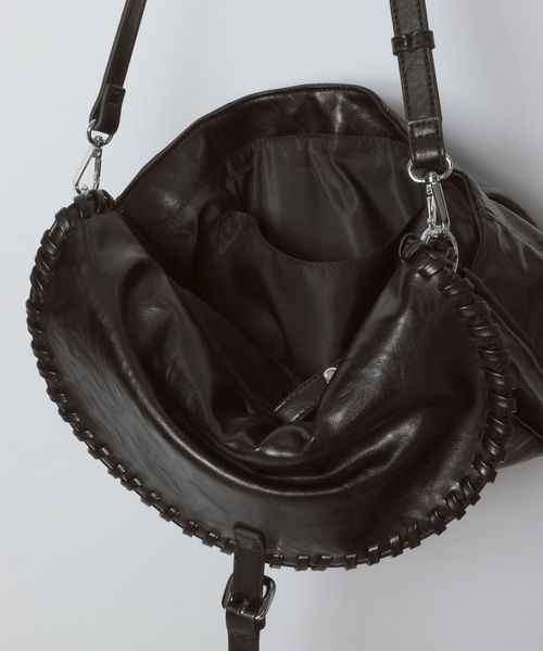 JEANASIS(ジーナシス)の「ヴィンテージソフトフラップBAG/1080971(ショルダーバッグ・レディース・ブラウン/ブラック・FREE)」の14枚目の写真