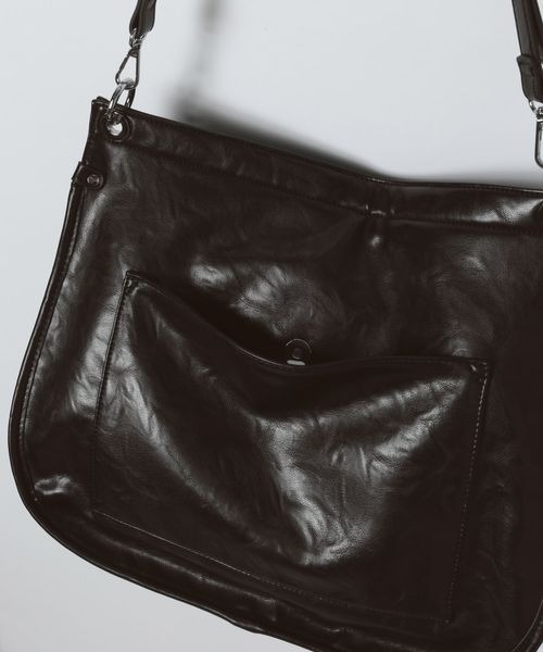 JEANASIS(ジーナシス)の「ヴィンテージソフトフラップBAG/1080971(ショルダーバッグ・レディース・ブラウン/ブラック・FREE)」の12枚目の写真